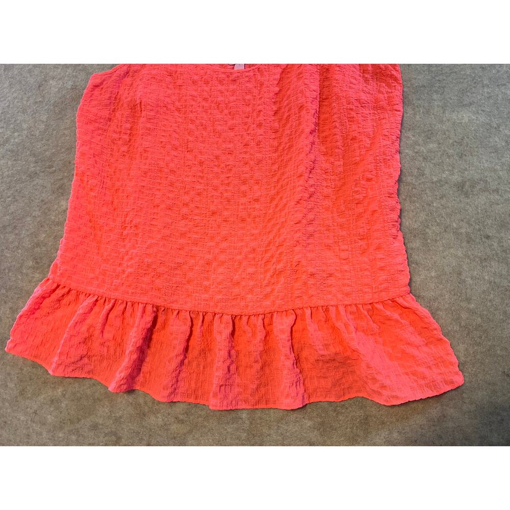 LILLY PULITZER Bright Coral Pink Camisole Tank Top Sunray Seersucker Size Large - Picture 4 of 10